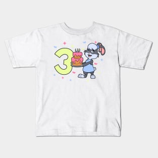 I am 3 with bunny - girl birthday 3 years old Kids T-Shirt